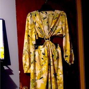 Shein Maternity Floral Cut Out Waist Dress